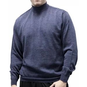 Cellinni | Italy Mens Size S Blue High Neck Wool Sweater Pullover Long Sleeves